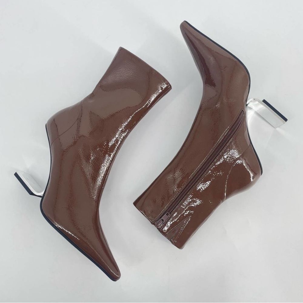 Jeffrey Campbell Women's Brown Silver Compass Pointed Toe Booties Size 7